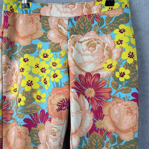 Nicki Minaj Womens Floral Leggings SZ S Bold Retro 60s Mod Bright Bloomcore - Picture 2 of 8